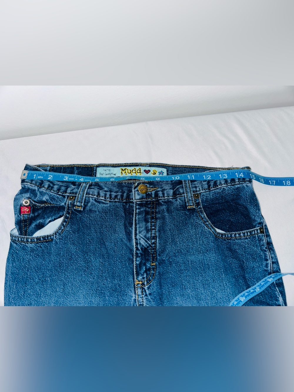 Vintage Y2K Mudd Cargo Flared Jeans 30 x 26 Medium Wash - Picture 6 of 9